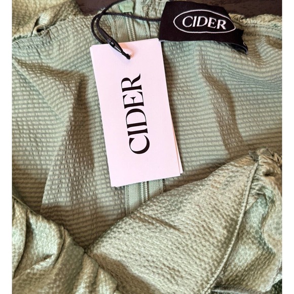 NWT Cider Ruffle Mini Dress Green Size L - Picture 3 of 5